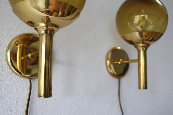 Brass Wall Lights by Sven Mejlstrøm for Mejlstrøm Belysning, 1960s, Set of 2-FJP-1801602