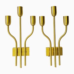 Brass Wall Lights from Gaetano Sciolari,1960s, Set of 2-EI-1358174