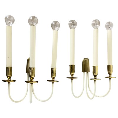 Brass Wall Lights from United Workshop Munich, Germany, 1950s, Set of 2-QZ-1052949