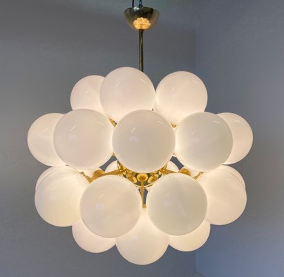 Brass & White Murano Glass Sphere Chandelier, 2000s-FF-883320