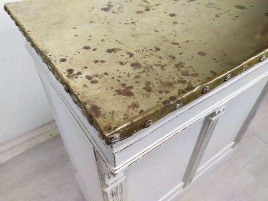 Brass White Patinated Counter, 1890s-EAD-1782038