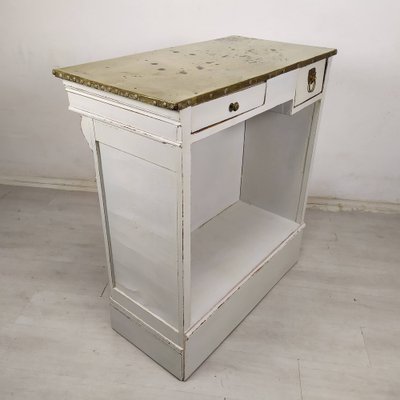 Brass White Patinated Counter, 1890s-EAD-1782038