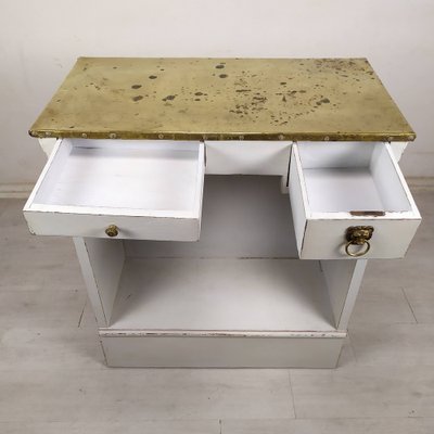 Brass White Patinated Counter, 1890s-EAD-1782038