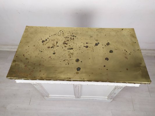 Brass White Patinated Counter, 1890s-EAD-1782038