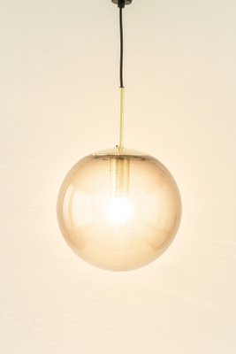 Brass with Smoked Glass Ball Pendant from Limburg, Germany, 1970s-UGR-1085337