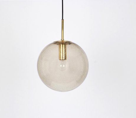 Brass with Smoked Glass Ball Pendant from Limburg, Germany, 1970s-UGR-1085337