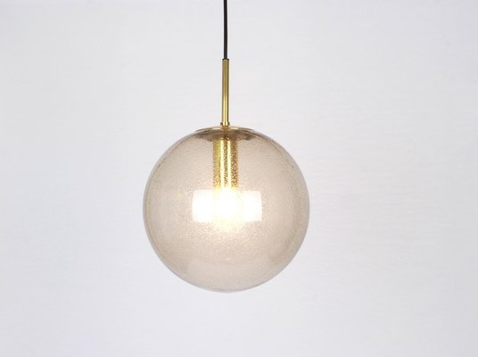 Brass with Smoked Glass Ball Pendant from Limburg, Germany, 1970s-UGR-1085337