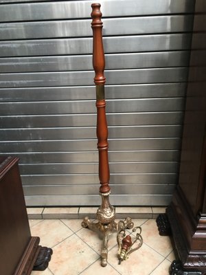 Brass & Wood Coat Stand, 1950s-WQQ-859382