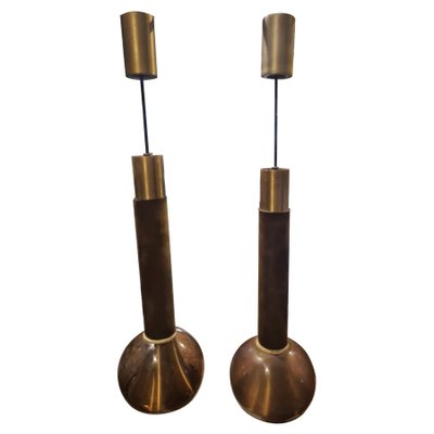 Brass & Wood Lights from Stilux, Italy, Set of 2-HQI-1125347