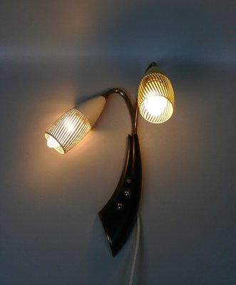 Brass, Yellow, Beige and Black Wall Lamp Set from Gebrüder Cosack, 1950s, Set of 8-EY-2016606