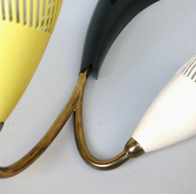 Brass, Yellow, Beige and Black Wall Lamp Set from Gebrüder Cosack, 1950s, Set of 8-EY-2016606