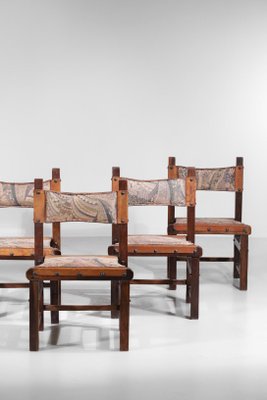 Brazilian Leather and Solid Wood F413 Chairs, 1960s, Set of 6-YU-1073415