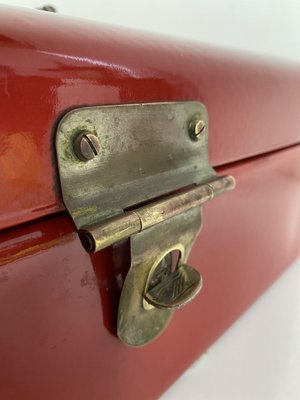 Bread Box in Enamelled Red, 1950s-WZZ-1279849