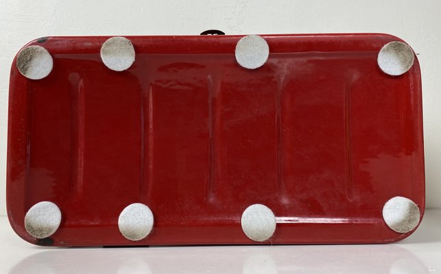 Bread Box in Enamelled Red, 1950s-WZZ-1279849