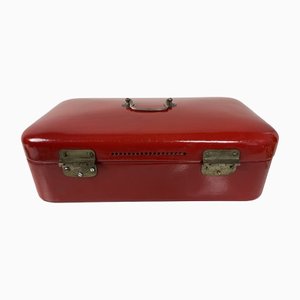 Bread Box in Enamelled Red, 1950s-WZZ-1279849