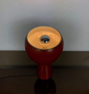 Brick Red Ceramic Table Lamp, Italy, 1960s-LYQ-1171794