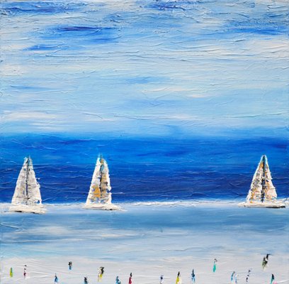 Bridg', Ocean Bleu, 2022, Oil on Canvas-QNR-1370866