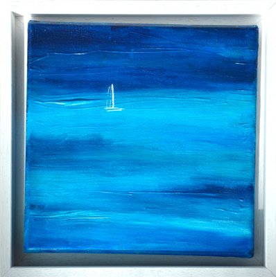 Bridg', Ocean View 2 Triptych, 2023, Acrylic Paintings, Set of 3-QNR-1787397