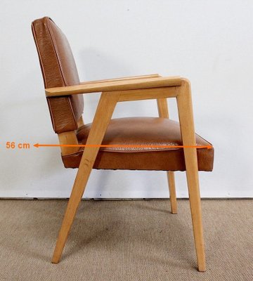 Bridge Armchairs in Natural Beech, 1950s, Set of 2-RVK-978481