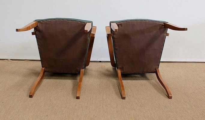 Bridge Armchairs in Natural Beech, 1950s, Set of 2-RVK-978439