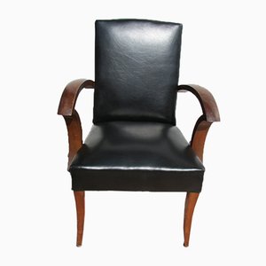 Bridge Chair in Walnut and Leatherette, 1940s-RDN-956527