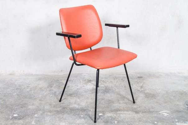 Bright Red Dining Chairs by W.H Gispen for Kembo, 1950s, Set of 4-QVY-1338043