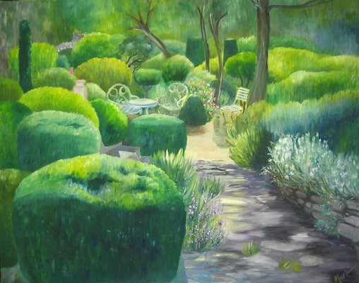 Brigitte Thonhauser-Merk, Gartenidylle, 2023, Oil on Canvas-CHG-2037243