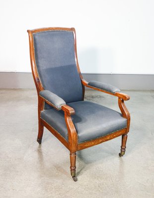 British Inlaid Walnut Armchair, 1800s-OJE-1792760