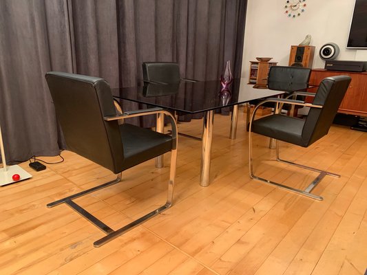 Brno Chairs in the style of Ludwig Mies Van Der Rohe, 1980s, Set of 4-RTR-1445120