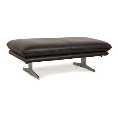 Broadway Leather Stool in Dark Brown - Grey by Willi Schillig-RQW-2036294