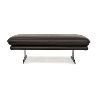 Broadway Leather Stool in Dark Brown - Grey by Willi Schillig-RQW-2036294