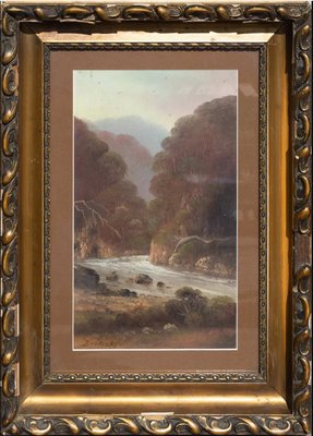 Brodszky Sandor, Landscape with a River, 1800s, Oil on Board-QOR-2026781