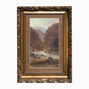 Brodszky Sandor, Landscape with a River, 1800s, Oil on Board-QOR-2026781