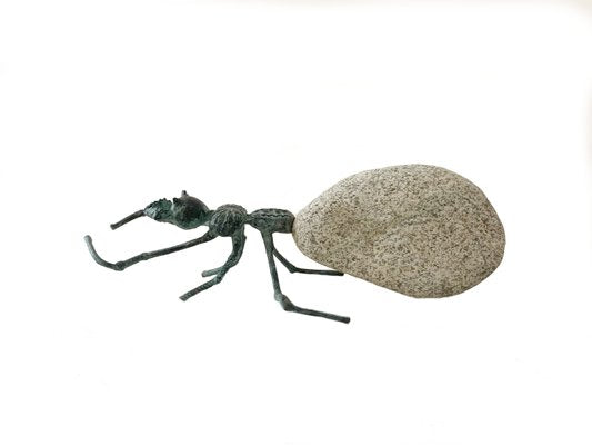 Bronislaw Chromy, An Ant, Patinated Bronze Sculpture with Pebble Stone, 21st Century-XHG-2033762