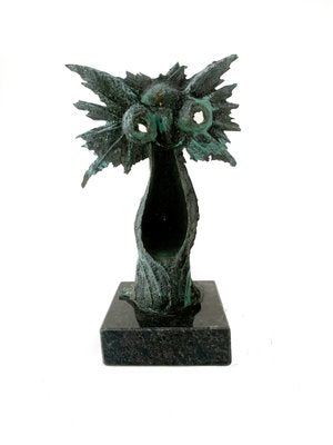 Bronislaw Chromy, An Owl, Patinated Bronze Sculpture, 21st Century-XHG-2033764