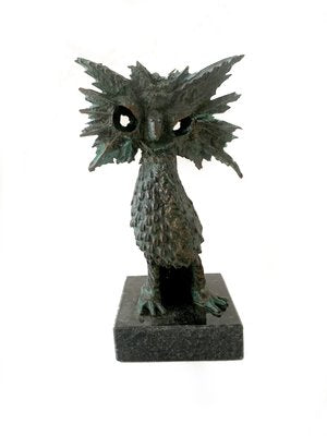 Bronislaw Chromy, An Owl, Patinated Bronze Sculpture, 21st Century-XHG-2033764