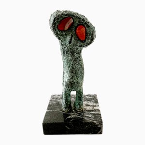 Bronislaw Chromy, Owl, Patinated Bronze Sculpture, 21st Century-XHG-2034851