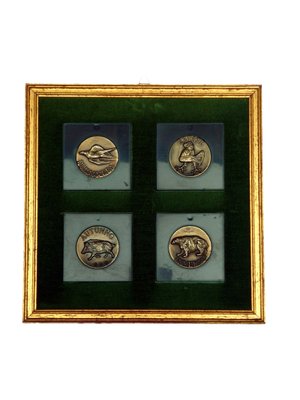 Bronze 4 Seasons Medals by Luciano Minguzzi, 1960s, Set of 4-GKB-842339