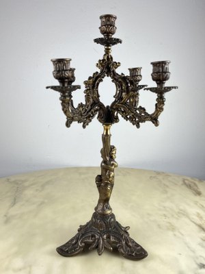 Bronze 5-Flame Candleholder, Italy, 1950s-YST-1755821