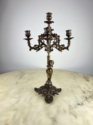 Bronze 5-Flame Candleholder, Italy, 1950s-YST-1755821