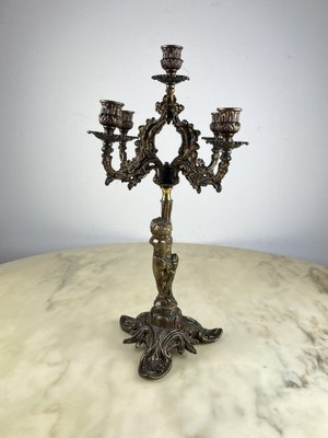 Bronze 5-Flame Candleholder, Italy, 1950s-YST-1755821