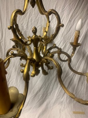 Bronze 8-Arm Chandelier, 1920s-BZK-657593