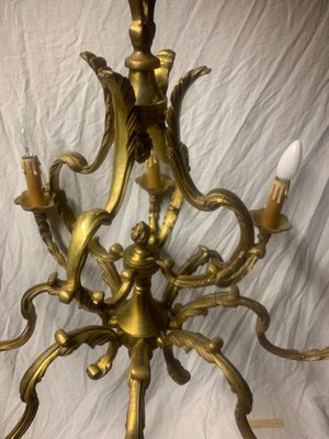 Bronze 8-Arm Chandelier, 1920s-BZK-657593