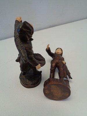 Bronze and Celluloid Young Fishermen from Albert Schrodel, 1890s, Set of 2-ZPM-885776