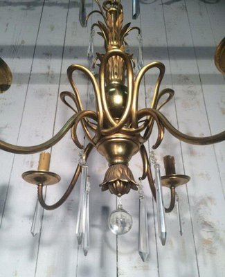 Bronze and Crystal Chandelier in the style of Maison Baguès-BA-1365621