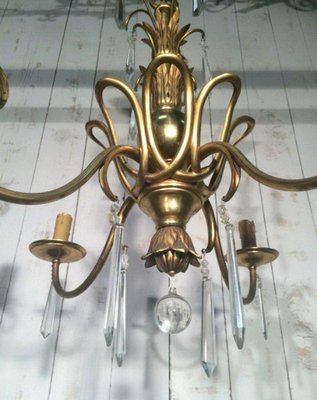 Bronze and Crystal Chandelier in the style of Maison Baguès-BA-1365621