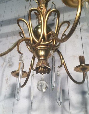 Bronze and Crystal Chandelier in the style of Maison Baguès-BA-1365621