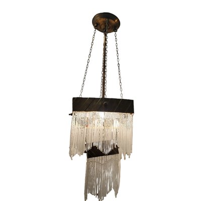 Bronze and Crystal Hanging Lamp, Set of 2-TCS-1744377