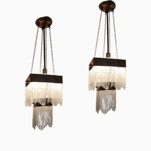 Bronze and Crystal Hanging Lamp, Set of 2-TCS-1744377