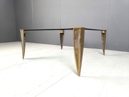 Bronze and Glass Coffee Table, 1970s-IRH-2028962